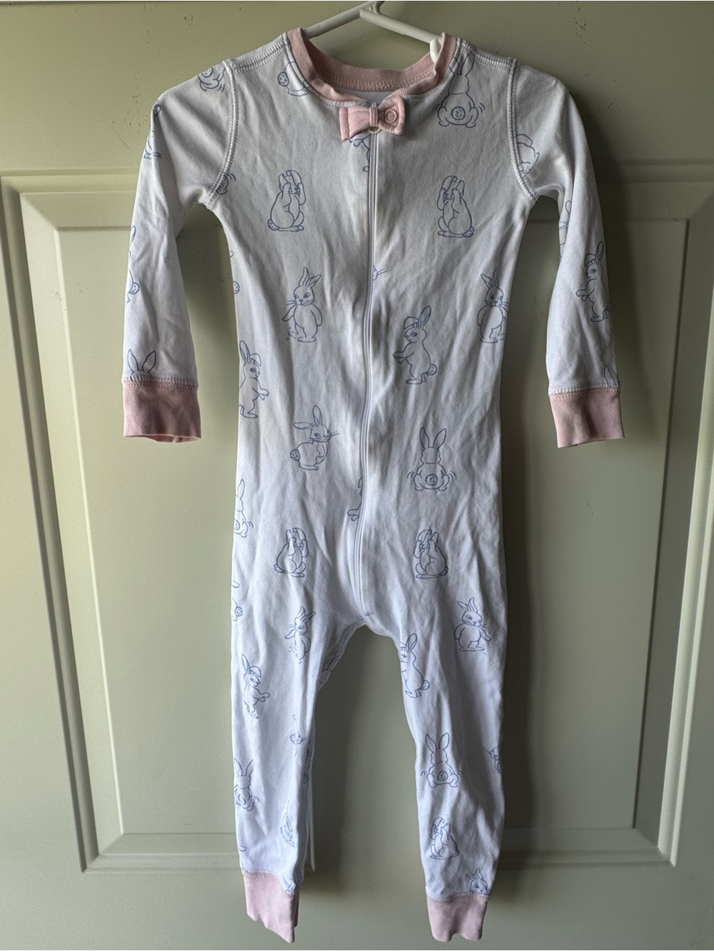 TBBC  White and Pink Bunny One-Piece Pajamas